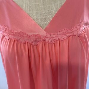 Vintage Vanity Fair Salmon House Dress with Floral Detail Size Large